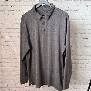 Men's Long Sleeve Polo - Heather Gray